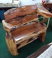Hand-crafted cypress bench